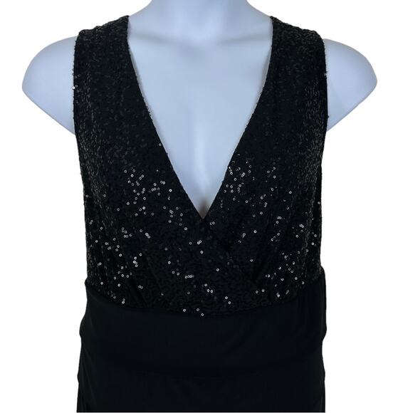 B. Smart Sequined Bandage Dress Black Size 22 Sleeveless Cocktail Stretch - Picture 3 of 6